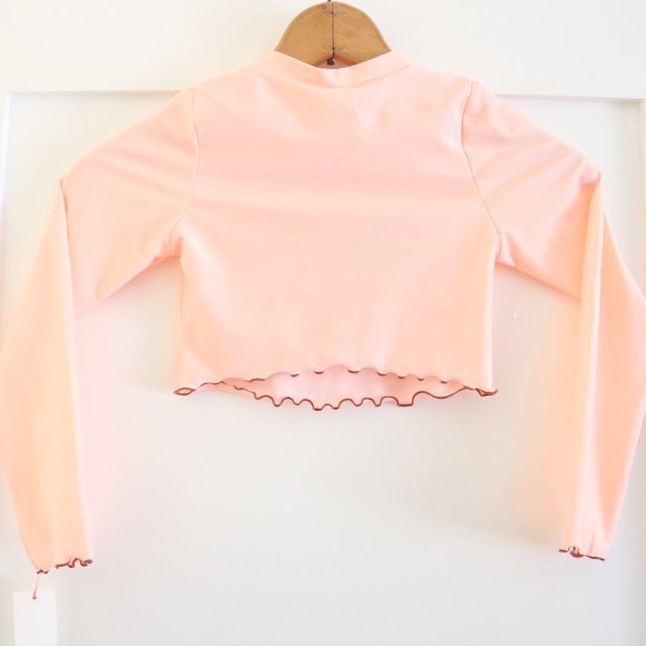 Cat & Jack | Cropped Ruffle Beach Wave Sunset Rash Guard Swim Shirt NWT | XS 4/5 - Picture 3 of 9